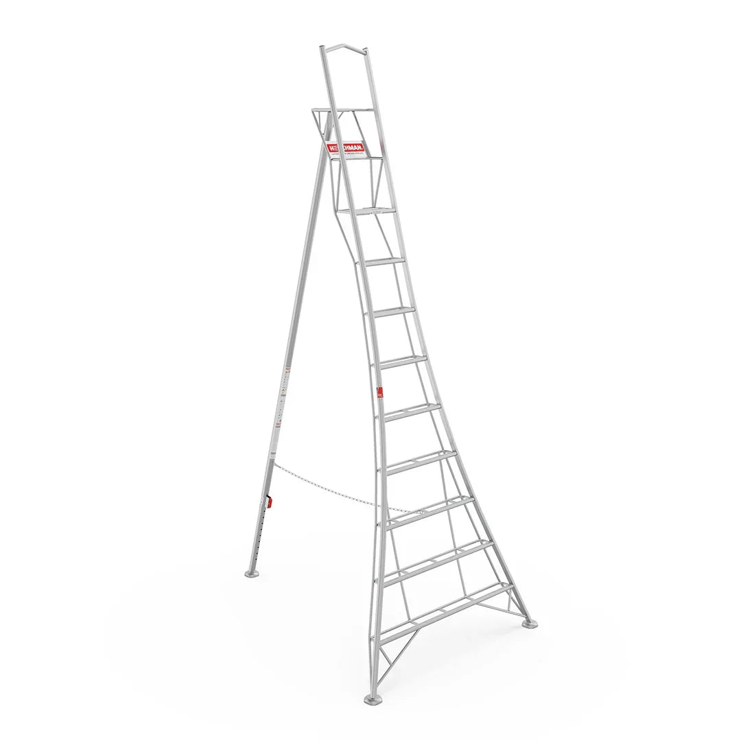 12ft Rear Leg Adjustable Tripod Ladder
