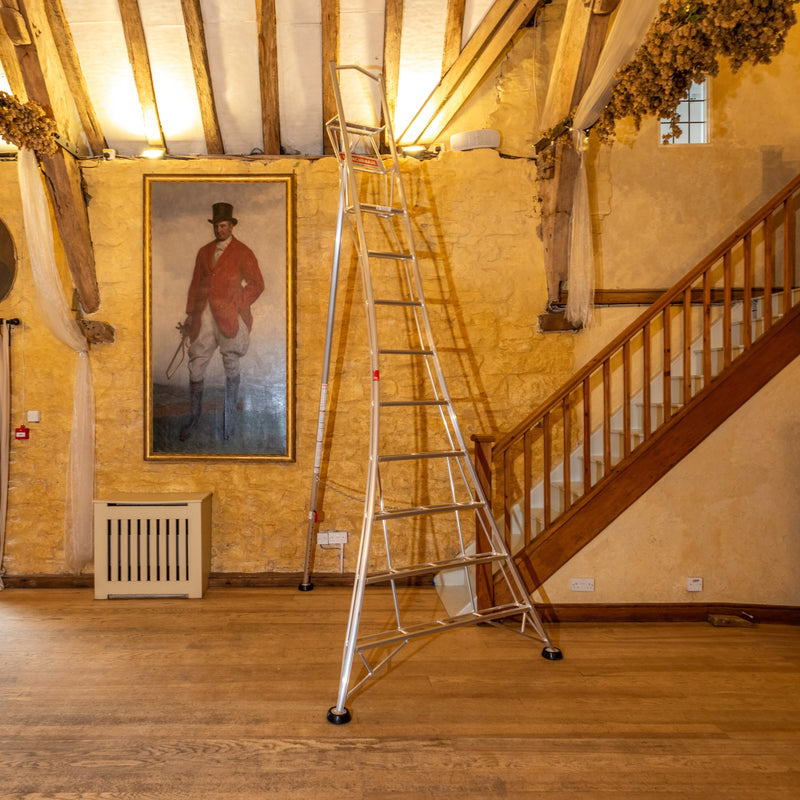 12ft Rear Leg Adjustable Tripod Ladder