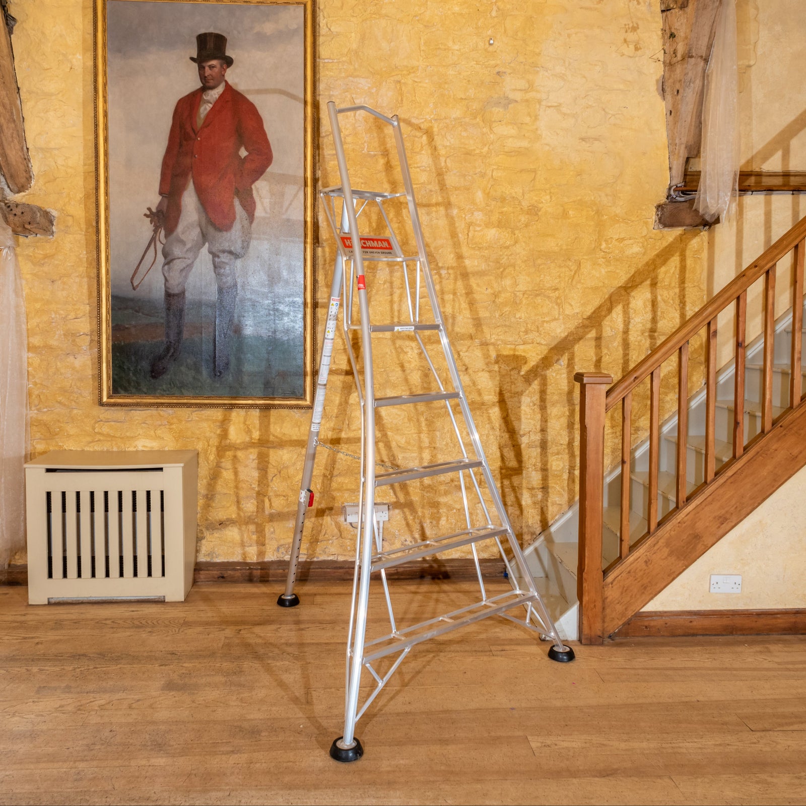 8ft Rear Leg Adjustable Tripod Ladder