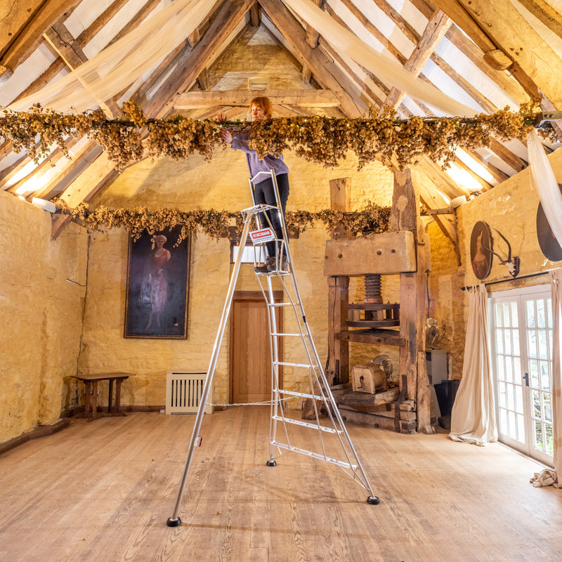 10ft Rear Leg Adjustable Tripod Ladder