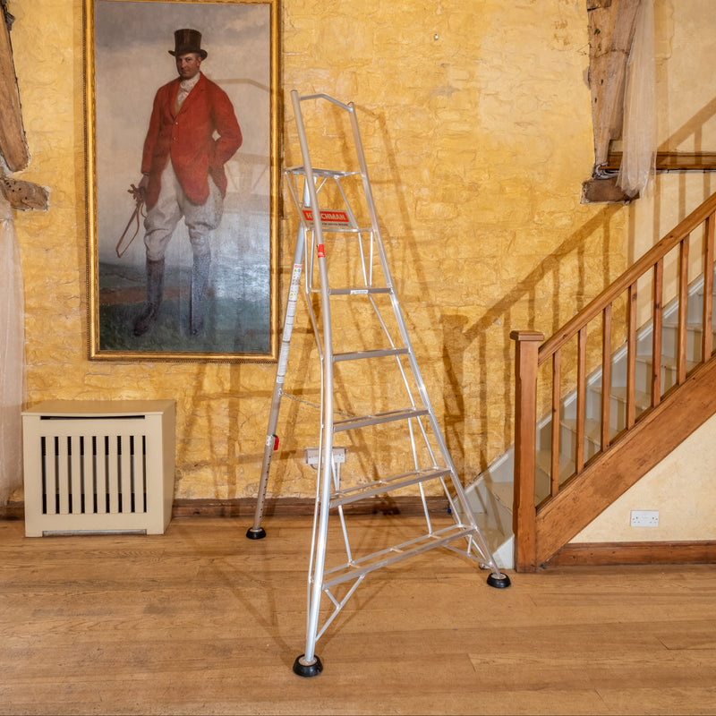 8ft Rear Leg Adjustable Tripod Ladder